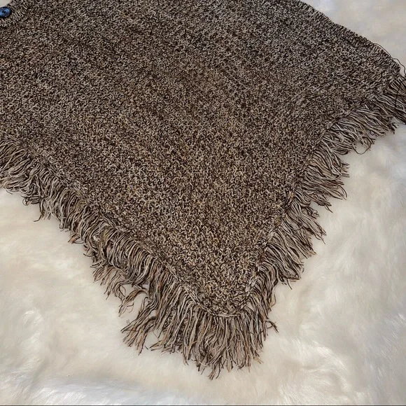 Cowl Neck Fringed Poncho - Picture 12 of 16